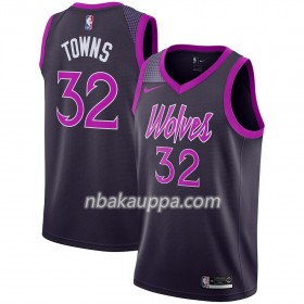 Minnesota Timberwolves Karl-Anthony Towns 32 2018-19 Nike City Edition Violetti Pelipaidat Swingman - Miesten